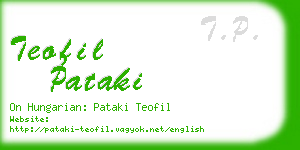 teofil pataki business card